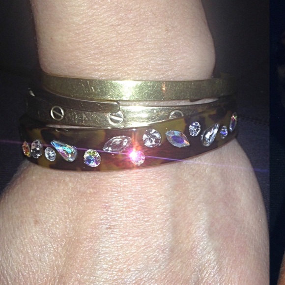 J.Crew wide stack bracelet with crystals - Picture 2 of 3